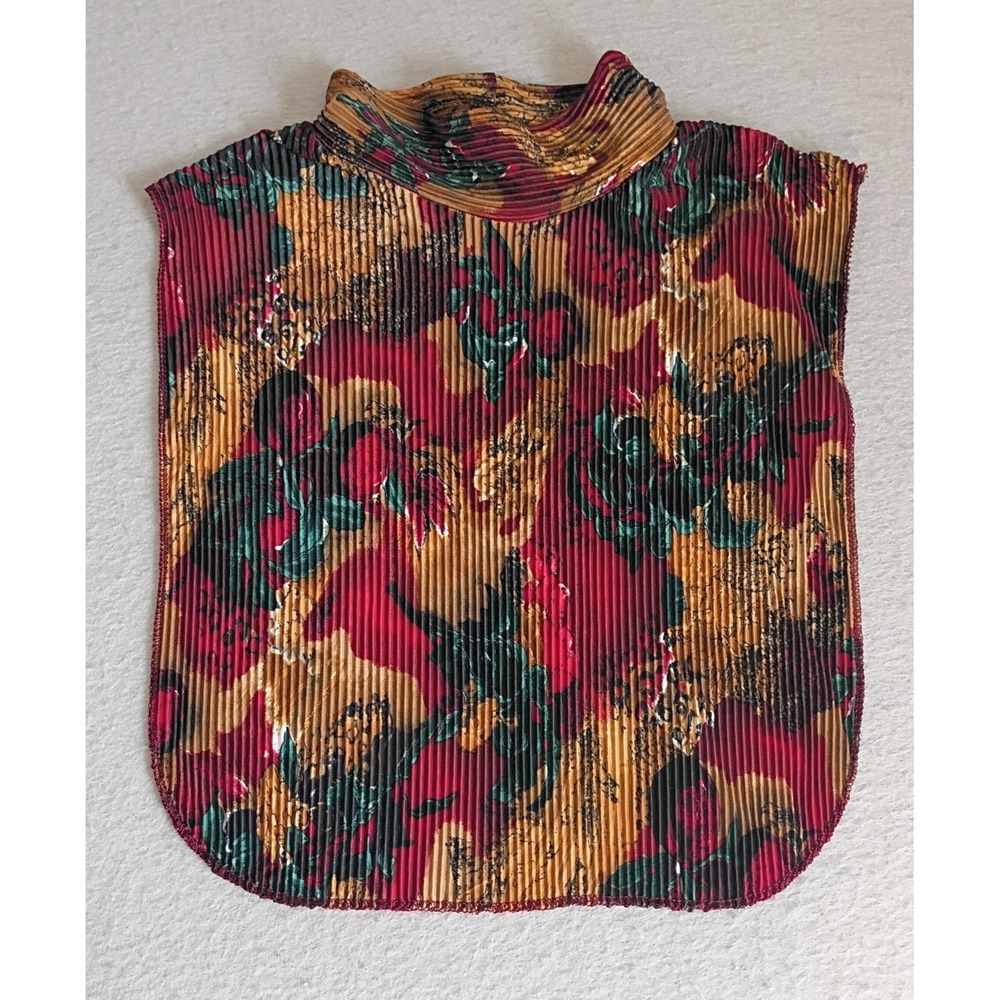 Vtg A.Brod Womens Floral Pleated False Collar Mock Shirt Half Shirt Faux OS NEW